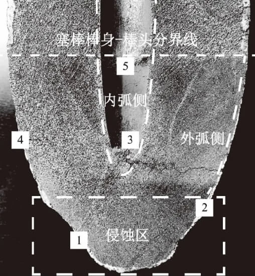 Figure 2 shows the sampling and observation position of the microstructure of the stopper rod