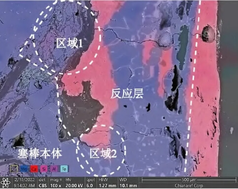 Figure 8. Boundary morphology and microstructure of the Mg-C reaction layer