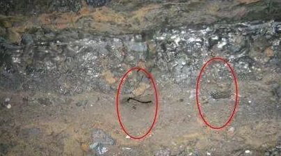 Figure 3 Image of molten steel leakage along the slag line