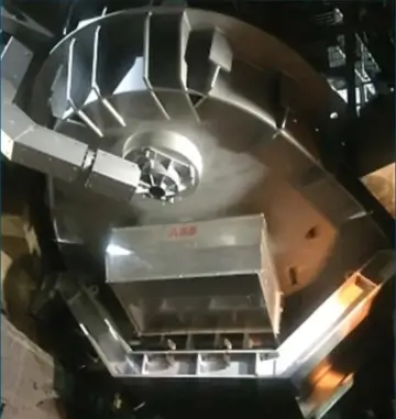 Figure 2. The electric arc furnace and stirrer are installed below the furnace bottom